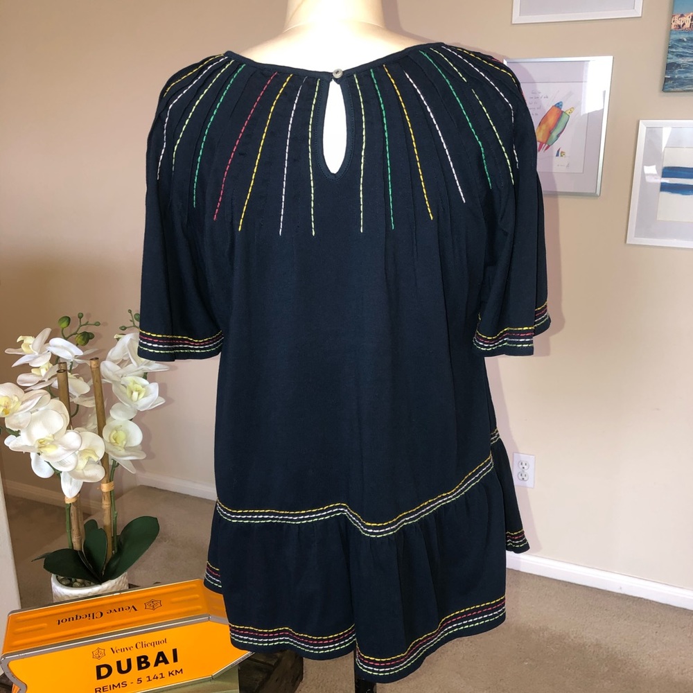 MAEVE navy Chamonix embroidered swing top - Picture 4 of 6